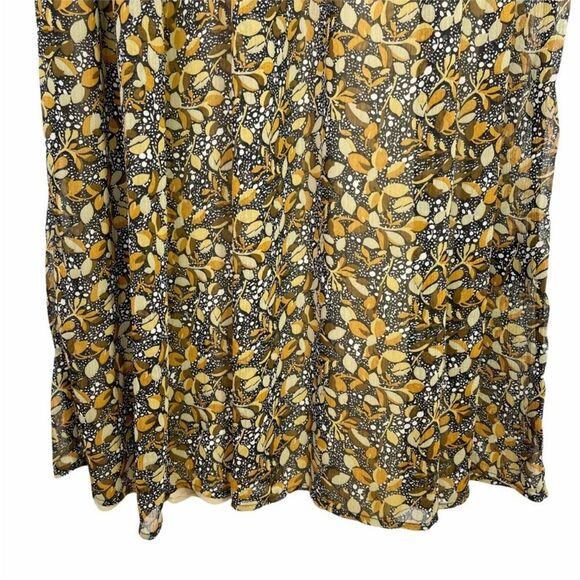 NWT ba&sh Samanta Ruffled Leaf Print Georgette Maxi Dress in Carbone - Picture 10 of 16